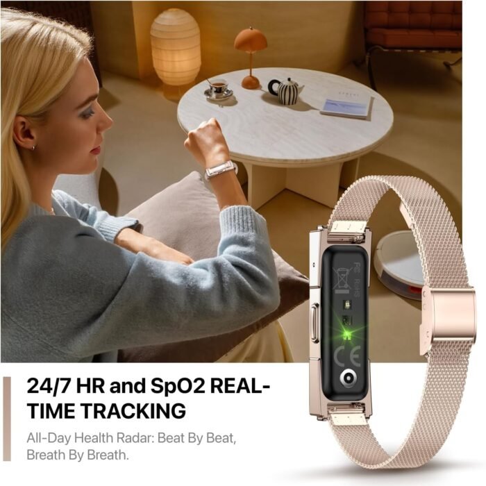 Smart Health Wristband, Wearable Activity & Fitness Tracker Band, 24/7 Sleep Tracker, All-Day Automatic Continuous Heart Rate Tracking, HRV Monitor, Blood Pressure, Stress, 2 Bands, with Free APP - Image 3