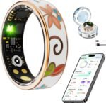 Smart Ring for Women,Fitness Tracker with Heart Rate,Blood Oxygen,Blood Pressure,Sleep Monitoring,Step Counting,IP68 Waterproof for iPhone and Android,No Subscription Fee (Enamel Rose Gold, 7#) - Image 2