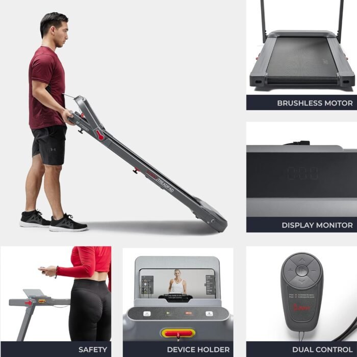 Sunny Health & Fitness HELIUS LITE Premium Dual Mode Walking/Running Treadmill with Advanced Brushless Technology & Exclusive SunnyFit App Enhanced Bluetooth Connectivity - Image 6