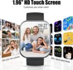 Smart Watch for Men Women (Answer/Make Call), 1.96" HD Fitness Tracker Running Watch, IP68 Waterproof,Pedometer, Sleep/Step/Activity/Heart Rate Monitor,110+ Sport Mode Smartwatch for iOS Android Phone - Image 7