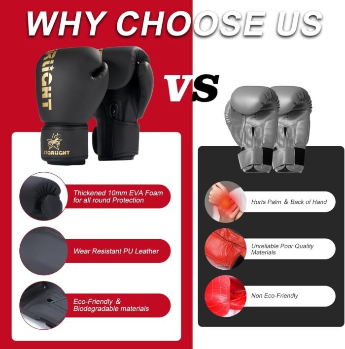 Boxing Gloves for Men Women, Sparring Training Punching MMA Kickboxing Boxing Gloves, Heavy Bag Workout Gloves for Boxing, Kickboxing, Muay Thai, MMA - Image 5