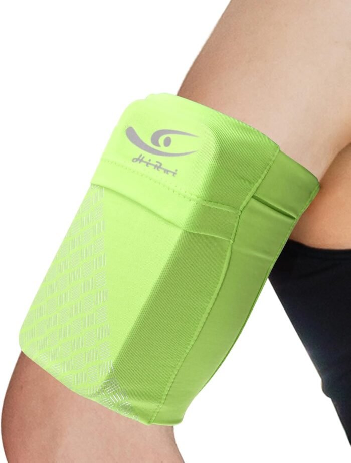 HiRui Universal Sports Armband Cell Phone Armband Sleeves Running Armband for Exercise Workout, Compatible with iPhone 16/16Plus/Pro/15/15Plus/14/13 Samsung Galaxy All Phones (Medium, Bright Yellow) - Image 2
