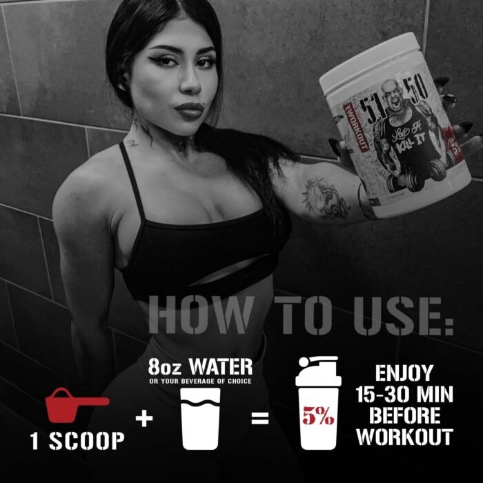 5% Nutrition Rich Piana 5150 High Stim Pre-Workout Powder | Extreme Energy, Focus, Pumps & Endurance | 400 mg Caffeine, Citrulline, Beta Alanine, N-Acetyl L-Tyrosine | 30 Srvgs (Rocket Pop) - Image 6