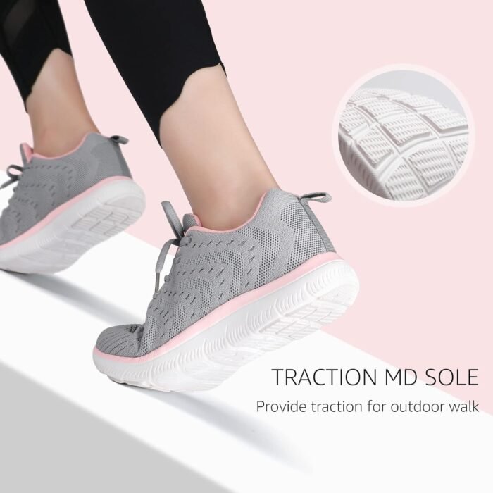 STQ Tennis Shoes Womens Sneakers Breathable Mesh Walking Shoes Arch Support Orthopedic Athletic Workout Gym Running Shoe for Travel Jogging Sports Cross Training - Image 4