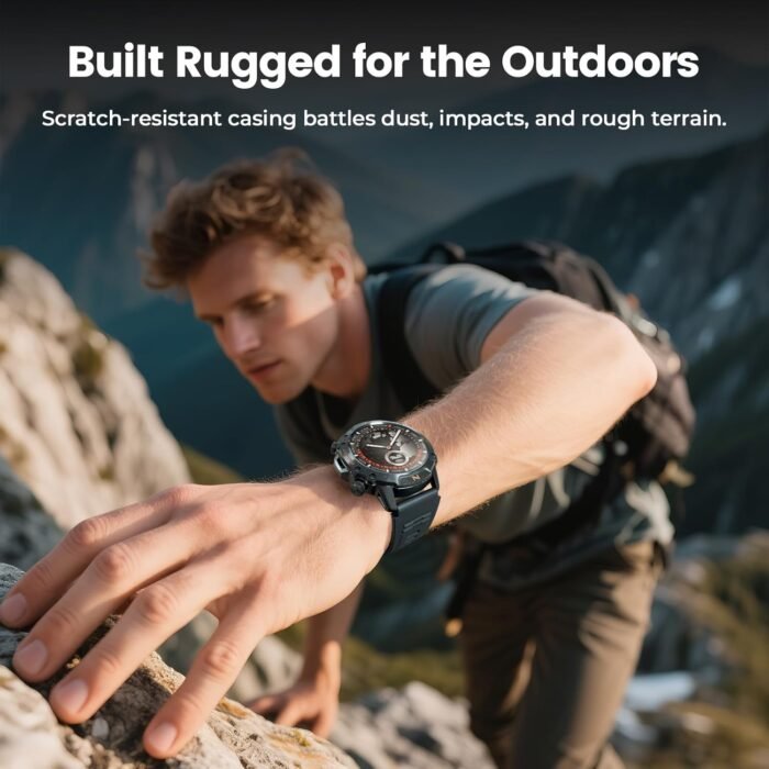 WalkerFit Military Rugged Smart Watch for Men 1.43" AMOLED Smartwatch, Always-on, 3ATM Waterproof for Swim, Accurate HR Sleep Monitor,Bluetooth Call Fitness Watch for iPhone Andriod Compatible, Black - Image 10