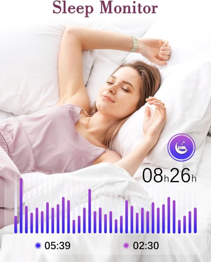 Fitness Watches for Women, LYNN2 Fitness Tracker with Heart Rate Monitor Blood Oxygen/Sleep Tracker Pedometer, Slim Step Tracker Watch for iOS/Android Phones Waterproof Milky White - Image 7