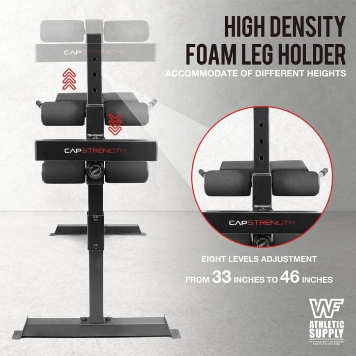 CAPHAUS Adjustable Hyperextension 90 Degree Strength Roman Chair with Handle, Ab Bench Multi-Functional Weight Bench, Muscle Strength Training Fitness Back Machines for Full Body Workout - Image 4