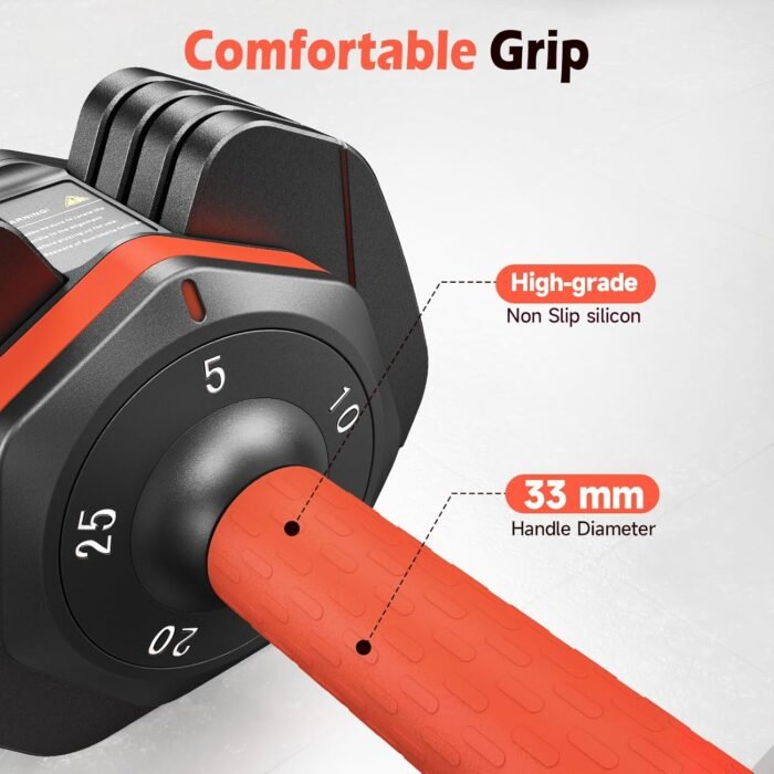 25LB 55LB Adjustable Dumbbells Set, 5LB to 25LB Dumbbell Pair,15LB to 55LB Weight Set of 2, Home Gym 50lbs/110lbs, Anti-Slip Handle for Exercise Equipment - Image 6