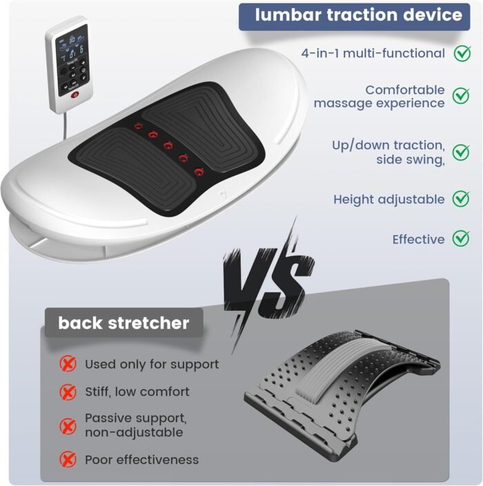 Electric Back Stretcher for Lower Back Pain Relief, 4 in 1 Lower Back Massager with Lumbar Traction, Massager, Heating, Vibration - Image 7