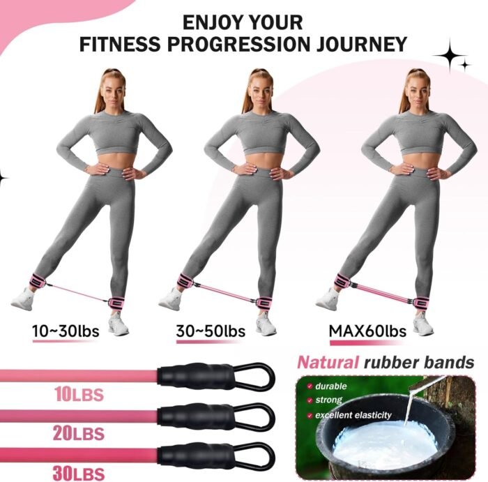 Ankle Resistance Bands,Ankle Weights,Glute & Lower Body Exercises Equipment,Pilates Equipment for Ankle,Workout Sets for Women,Resistance Bands for Working Out,Exercise Bands for Butt Lift - Image 3
