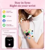 1.83'' Smart Watch for Women with Bluetooth Call (Answer/Dial), Activity Fitness Tracker with 100+ Sport Modes Heart Rate/Sleep Monitor Pedometer, Women Smartwatches Compatible Android Phone iPhone - Image 4