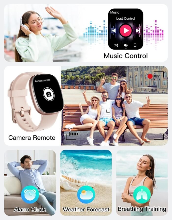 Fitness Tracker 2025 Ver. (Answer/Make Calls), 1.85" Smart Watch Fitness Watches for Women Men with 24/7 Heart Rate Blood Oxygen Monitor Sleep Tracker 100+ Sport Modes IP68 Waterproof (Pink) - Image 8