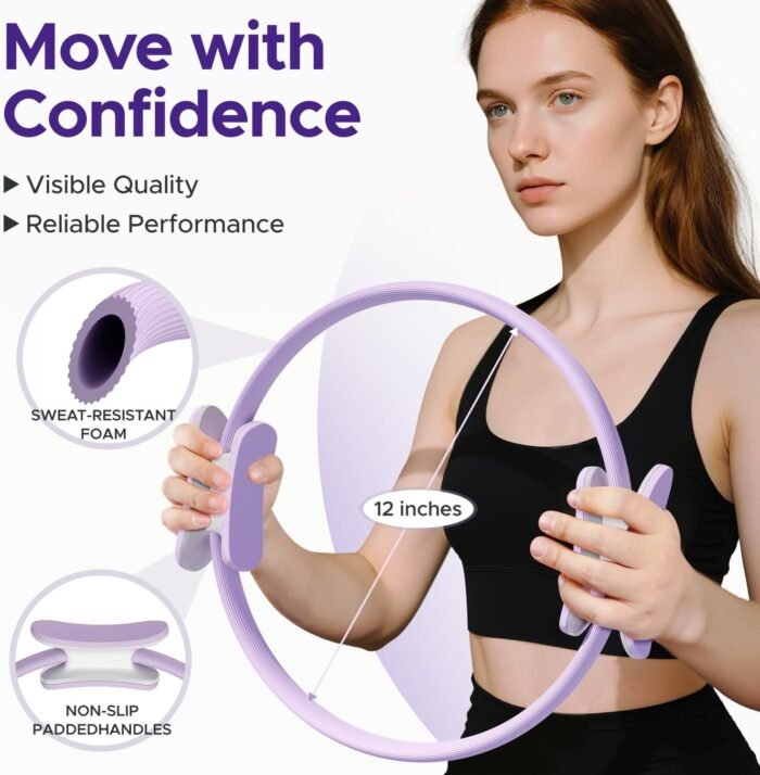 Pilates Ring Kit for Women, Pilates Equipment Accessories, Home Workout Set with Magic Circle, Mini Exercise Ball, Ankle Resistance Bands & Yoga Socks, for Fitness, Toning & Better Me Gifts - Image 3