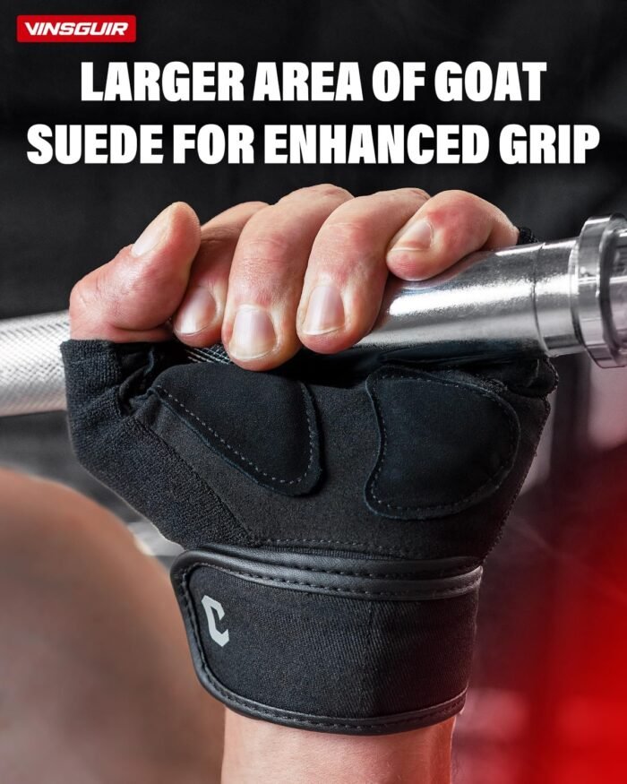 VINSGUIR Weight Lifting Gloves with Wrist Support for Men and Women - Gym, Training, Cycling, Pull-ups, Rowing, Climbing - Image 4