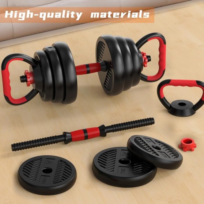 Adjustable Weight Dumbbell Set, 4 In1 Dumbbells Set Used As Barbell, Kettlebells, Push Up Stand, Fitness for Women Men Home Gym Workout Exercise Strength Training Versatile Weights Quipment - Image 6