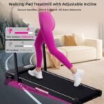 Electric Walking Pad Treadmill with 12% Adjustable Incline and Handle Bar, 3.5HP Small PortableTreadmills for Home Office Small, 4 in 1 Folding Foldable Treadmill with Handles, 0.6-7.6MPH, 350LBS - Image 4