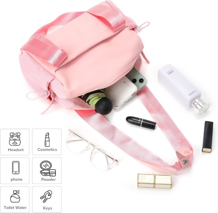 Didida Small Gym Bag for Women Girls,Waterproof Mini Gym Bag with Wet Compartment,Small Duffle Bag for Workout Sport Travel Weekender,Pink - Image 5