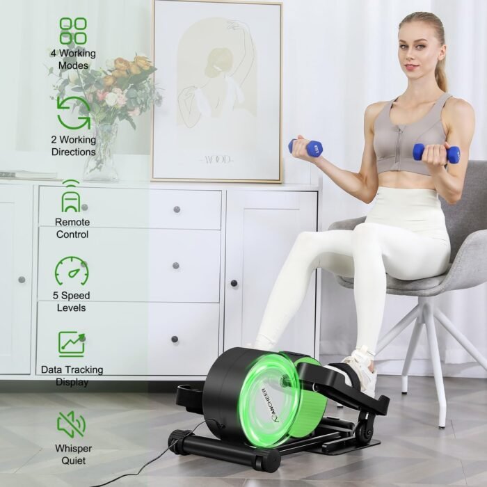 ANCHEER Under Desk Elliptical, Leg Exerciser While Sitting for Seniors with Remote Control, Display Monitor, Electric Seated Pedal Exerciser for Home, Ellipse Leg Exerciser as Seen on TV - Image 5