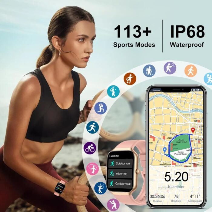 Smart Watch for Women Men (Answer/Make Call), 1.96"HD Smartwatch with Heart Rate/Sleep Monitor/Pedometer, 113+ Sports 2025 New Fitness Tracker, IP68 Waterproof Activity Tracker for Android iOS - Image 5