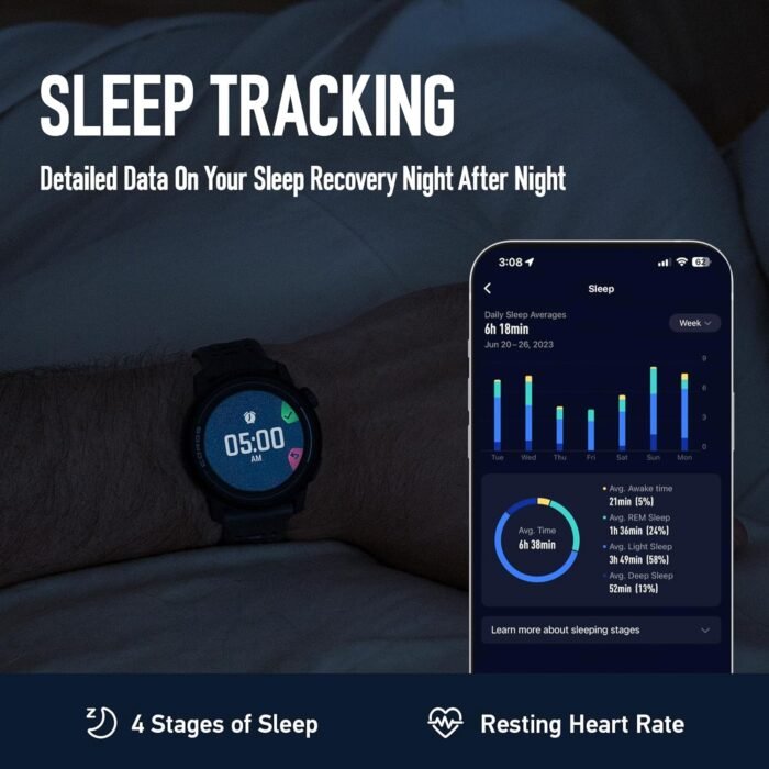 COROS PACE 3 GPS Sport Watch–Lightweight, Comfortable Running Watch, 17-Day Battery Life, Accurate GPS, Heart Rate Monitor, Navigation, Sleep Tracking, Training Plan, Run, Bike, and Ski-White Silicone - Image 8