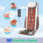 Shiatsu Back Massager with Heat, Massage Chair Pad Seat Cushion for Stress Relief, Deep Tissue Kneading & Roller, 2 Vibration Motors, Back Waist Hip Massager, PU Leather, with 2 Adapters - Image 8
