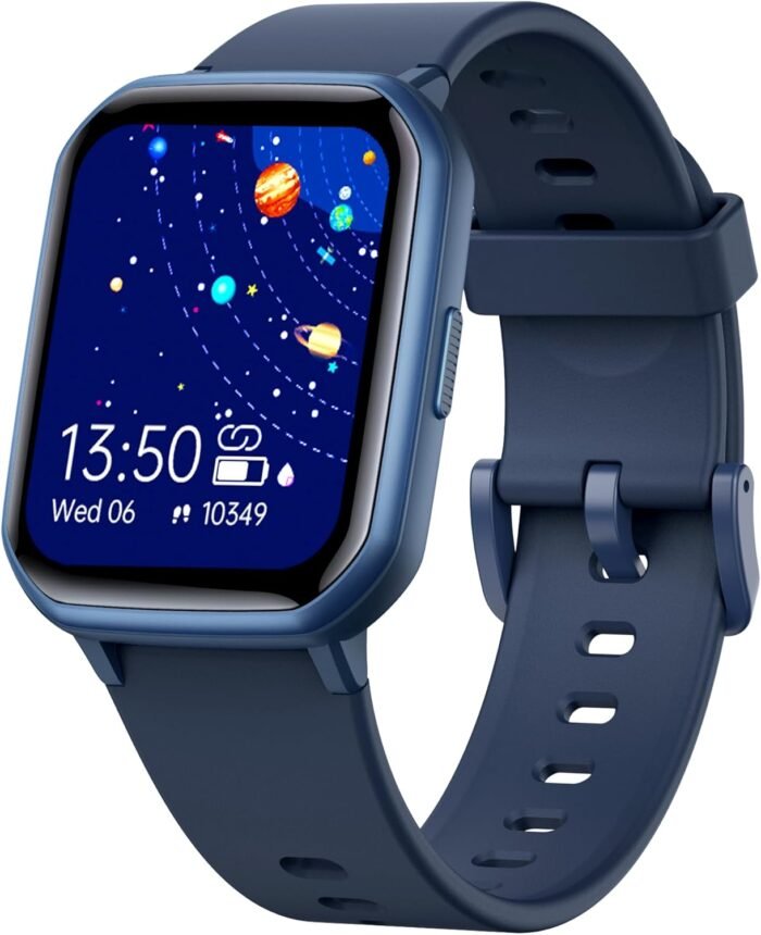 Kids Smart Watch for Girls,IP68 Waterproof Kids Fitness Tracker Watch with 1.5 Inch DIY Face,Heart Rate Sleep Monitor,19 Sport Modes,Calories Counter,Alarm Clock,Great Gifts for Children 6+ (Blue) - Image 2