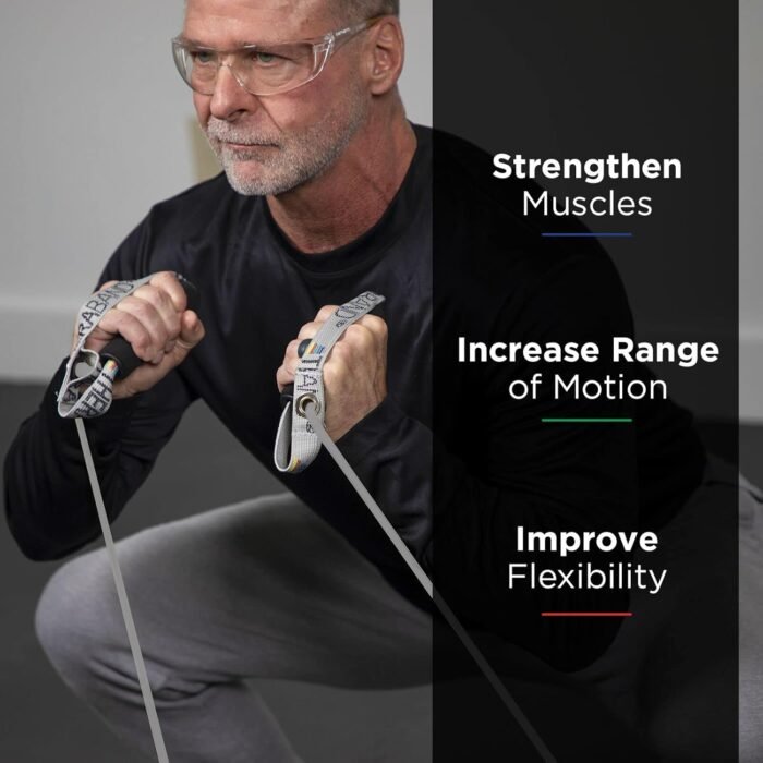 THERABAND Resistance Tubes, Professional Latex Elastic Tubing with Soft Handles For Physical Therapy, Lower Pilates, At-Home Workouts, and Rehab, 50 Inch, Silver, Super Heavy, Advanced Level 2 - Image 3
