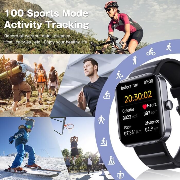 Smart Watch Smartwatch Activity Tracker 2024 Fashion Bluetooth Sports Watch for iOS Android Phones with Sleep/Blood Pressure/Health Monitor/Pedometer IP67 Waterproof - Image 4