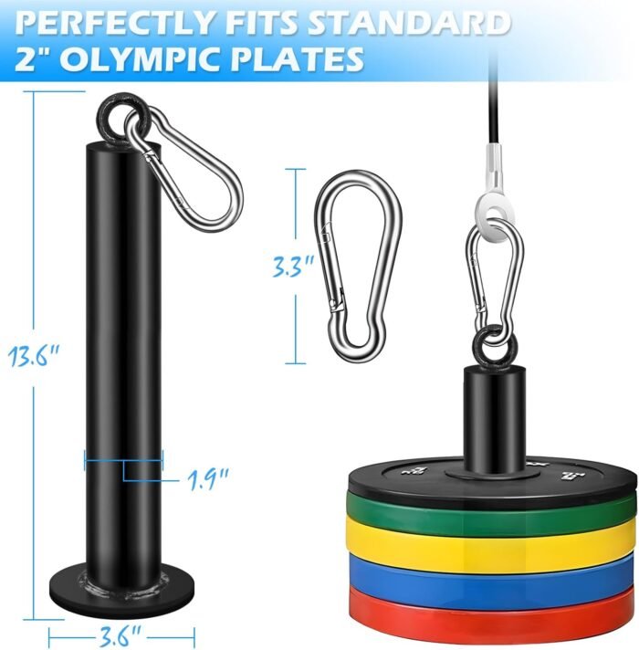 Fitness Cable Pulley System, Gym LAT and Lift Pulldown Machine Attachments, LAT Pull Down Bar Home Workouts Equipments for Biceps Triceps Shoulder Arm Curl Forearm Muscle Strength Exercise - Image 3
