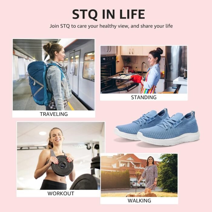 STQ Tennis Shoes Womens Slip on Walking Sneakers for Gym Workout - Image 10
