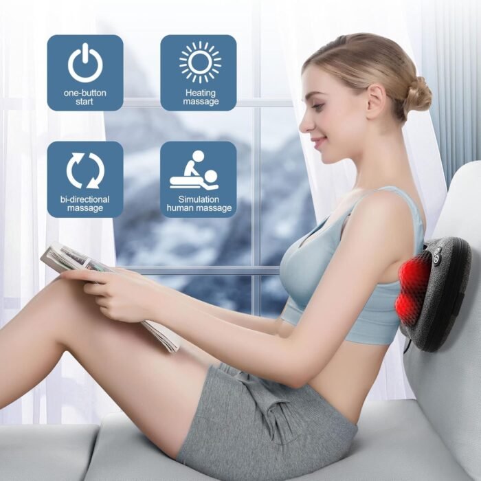 VIKTOR JURGEN Back Massager, Neck Massager with Heat, Massage Pillow Gifts for Men & Women, Electric Shiatsu Back Massager, Deep Kneading Shoulder Massager for Full Body Muscle,Massage at Home, Car - Image 5