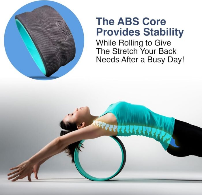 Back Roller Wheel- Foam Padded Back Stretcher Wheel with Center Spine Cradle-Back Pain & Stretching- Deep Tissue Massage Roller (Set of Four) - Image 6