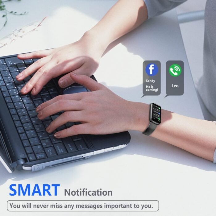 FITVII Slim Fitness Tracker with Blood Oxygen, Blood Pressure, 24/7 Heart Rate and Sleep Tracking, IP68 Waterproof Activity Trackers and Smart Watches with Step Tracker, Pedometer for Women Men - Image 6