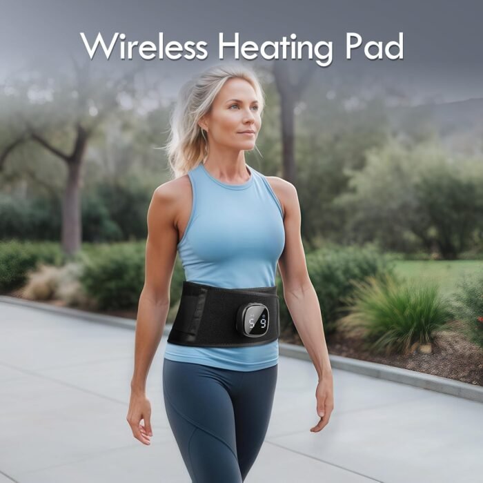 Comfytemp Cordless Portable Heating Pad for Back Pain Relief, Lower Back Massager with Heat Wireless, FSA HSA Eligible Rechargeable Heating Pad APP Control, 9 Heat 5 Vibration, Birthday Gifts for Mom - Image 6