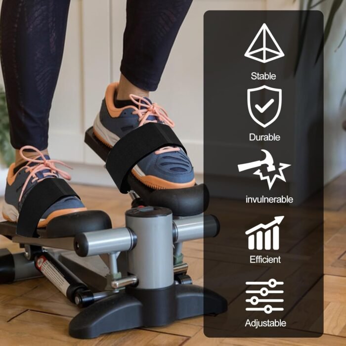 Adjustable Pedal Straps for Ellipse Leg Exerciser Machine, Feet Pedal Strap Under The Desk Leg Training Exerciser Fitness Strap Home Office Sports Accessories for Fit Foot Prevent Slipping - Image 4