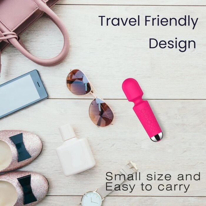 Handheld Muscles Massager, Small Cordless Handheld Massager Wand with Personal Handheld Vibration Rechargeable Massager for Neck Shoulder Back Body(Rose Red) - Image 7