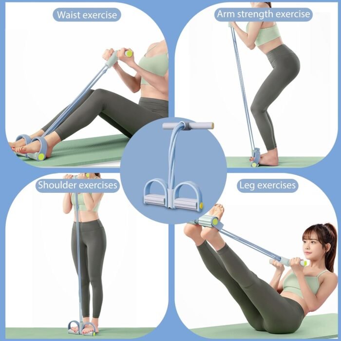 Foot Pedal Resistance Band,6-Tube Pedal Puller Resistance Rope,Yoga Elastic Exercise Bands, for Women Jump Fitness, Abdomen/Arm Weight/Waist/Leg Stretching Slimming Training - Image 4