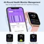 Smart Watch with Bluetooth Call (Answer/Make Call), 1.85" Ultra Large HD Screen, 100+ Sports Mode 2025 Smart Watches for Men Women, IP68 Waterproof Fitness Tracker with Heart Rate Sleep Monitor, Pink - Image 8