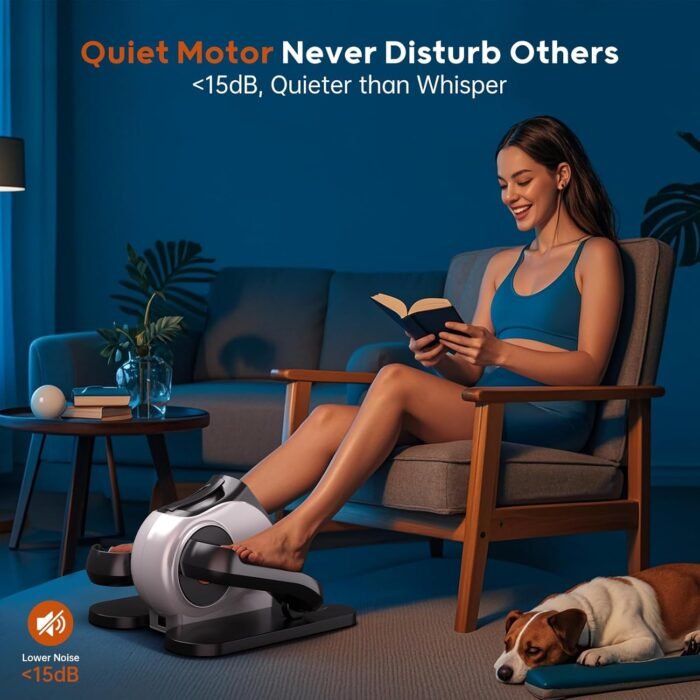 Under Desk Elliptical for Seniors, 2-in-1 Electric Leg Exerciser with Remote, 10 Resistance Levels & 10 Speeds, 3 Auto Modes, Quiet & Fully Assembled, Non-Slip Pedals - Image 7