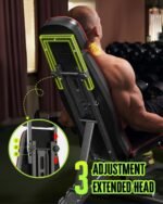 Adjustable Weight Bench for Bench Press, 880LBS Stable Workout Bench with Bench Press Rod/Extended Head, Foldable Weight Benches for Home Gym, Incline/Decline 90 Degree Bench Exercise Bench (Black) - Image 4
