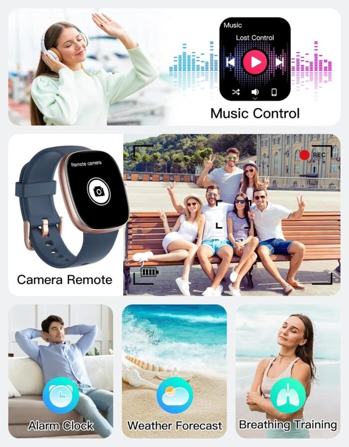 Fitness Tracker 2025 Ver. (Answer/Make Calls), 1.85" Smart Watch Fitness Watches for Women Men with 24/7 Heart Rate Blood Oxygen Monitor Sleep Tracker 100+ Sport Modes IP68 Waterproof (Blue) - Image 8