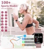 1.83'' Smart Watch for Women with Bluetooth Call (Answer/Dial), Activity Fitness Tracker with 100+ Sport Modes Heart Rate/Sleep Monitor Pedometer, Women Smartwatches Compatible Android Phone iPhone - Image 6