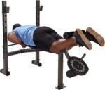 Stamina Adjustable Steel Weights Bench and Barbell Rack Combo Set with Resistance Band Anchor Points for Home Gym Workout or Exercise, Black - Image 10