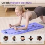 Mosdos Portable Pilates Reformer Machine for Home Gym - Auto-Rebound Pilates Board with Abdominal Core Trainer & Full Body Workout | Professional Pilates Equipment for Men/Women-Purple - Image 3