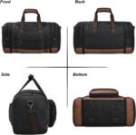 Litvyak Duffle Bag for Travel, 50L Canvas Travel Duffel Bags Overnight Weekend Gym Carry On Luggage Bag for Men & Women(Black) - Image 4