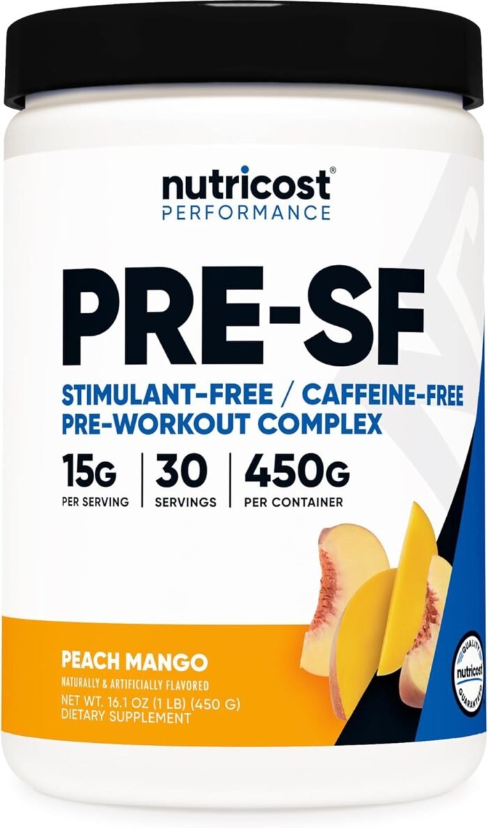 Nutricost Stim-Free Pre-Workout, 30 Servings (Peach Mango) - Caffeine Free, Stimulant Free, Non-GMO, Gluten Free - Image 2