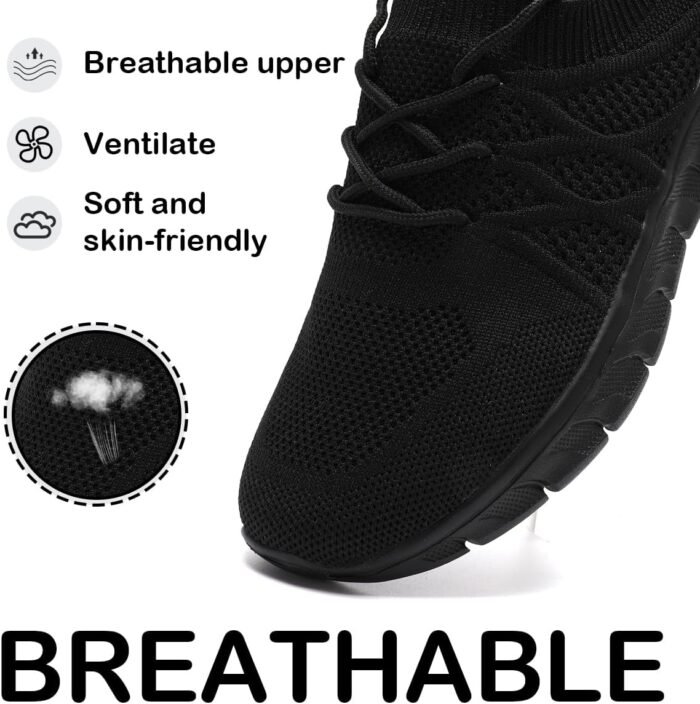 Womens Running Shoes Walking Tennis Sneakers Slip on Gym Sports Workout Jogging Mesh Breathable Lightweight Non Slip Comfortable Fashion - Image 3