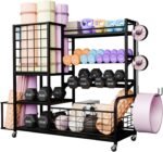 XXL Dumbbell Rack Weight Stand - Adjustable Heavy Duty Weight Rack for Dumbbells, Home Gym Storage Rack for Kettlebell, Balls,Yoga Mat Holder, Workout Equipment Storage Organizer with Wheels - Image 2