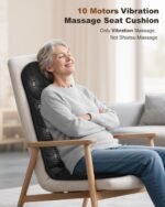 Snailax Back Massager with Heat, Massage Seat Cushion with 10 Motors, Massage Chair Pad for Home Office Use, 5 Modes & 3 Intensity Levels, 2 Heat Settings with 30-60-90 Mins Timer, Gifts for Him Her - Image 3