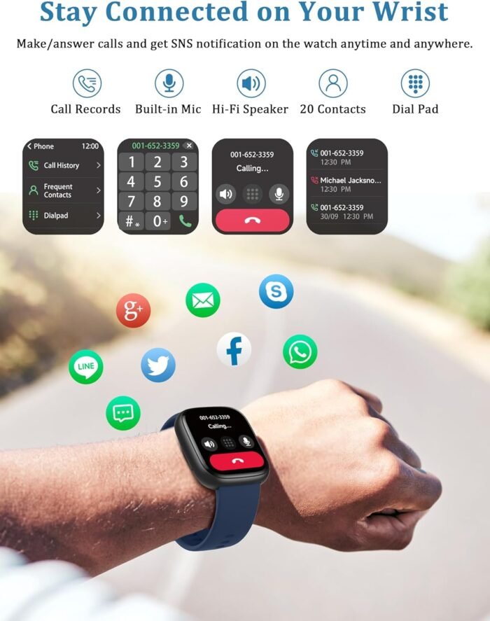 Smart Watch, Alexa Built-in, Answer/Make Calls 44mm Smartwatch Women Men, 1.83" Sports Watch IP68 Waterproof, Heart Rate SpO2 Sleep Stress Monitor, Step Counter Watch for Android & iOS Phone - Image 5